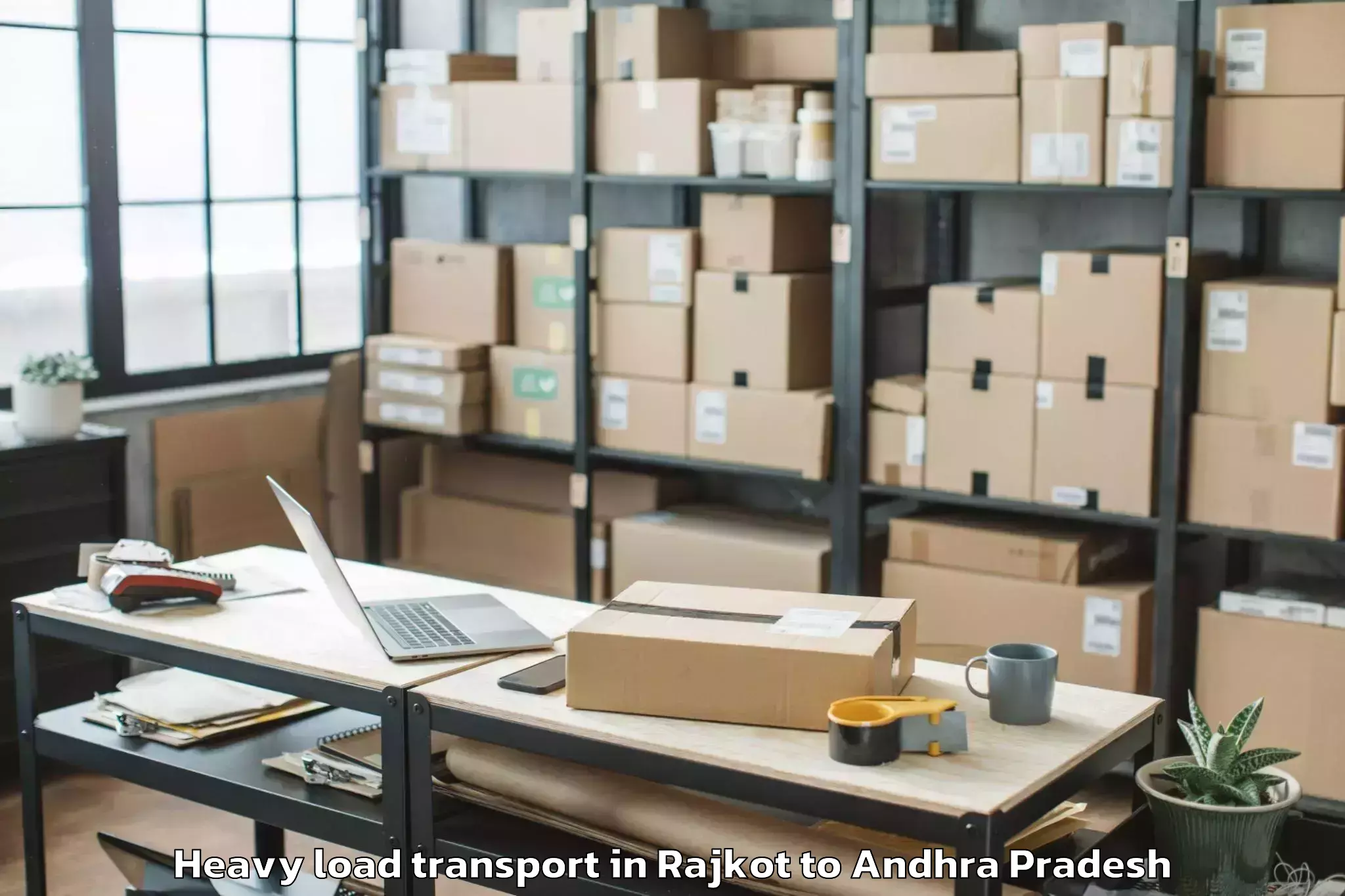 Easy Rajkot to Kajuluru Heavy Load Transport Booking